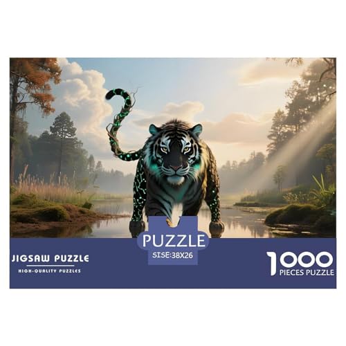 Tiger1000Teile PuzzlesWildtiere Für Erwachsene Und Kinder Ab 14 Jahren Familienspiele Herausfordernde Für DekoRatteive Geschenke38x26cm/1000pcs von TFEDACVSS
