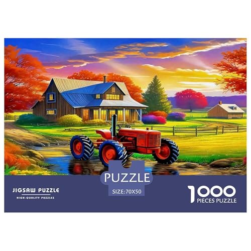 Traktor1000Teile BuntePuzzles Traktor Für Erwachsene Kinder Einzigartige Spielzeug SchwerStressabbau Für Dekorative Geschenke70x50cm/1000pcs von TFEDACVSS