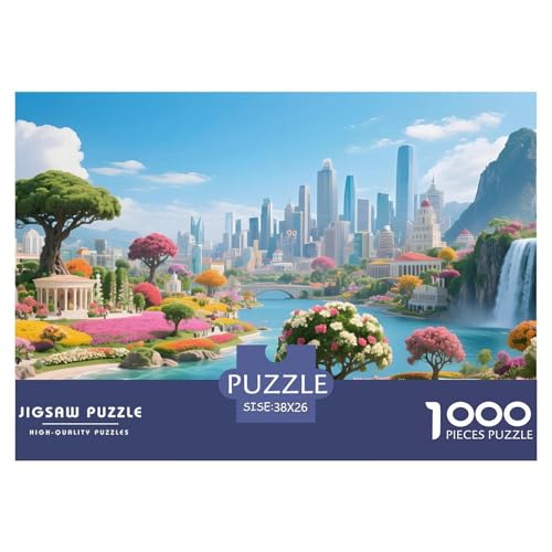 Urban Blumenmeer1000Teile PuzzlesPark Für Erwachsene Familienspiele SchwerStressabbau Für Dekorative Geschenke38x26cm/1000pcs von TFEDACVSS