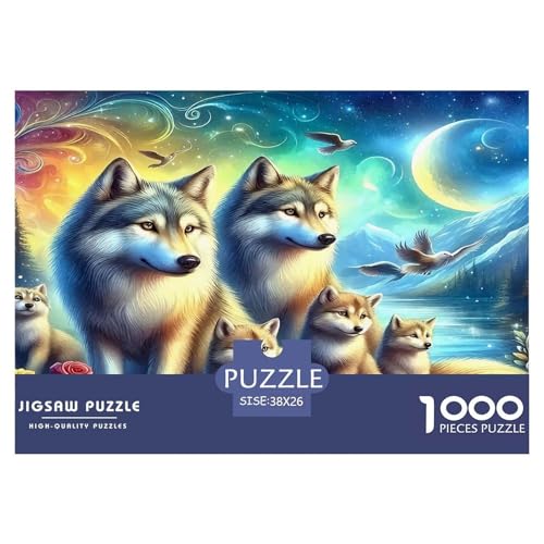 Wolf1000Stück Puzzle Tierwolf Für Erwachsene Kinder Pädagogisches StressabbauSpielzeug Herausforderndes Für Dekorative Geschenke38x26cm/1000pcs von TFEDACVSS