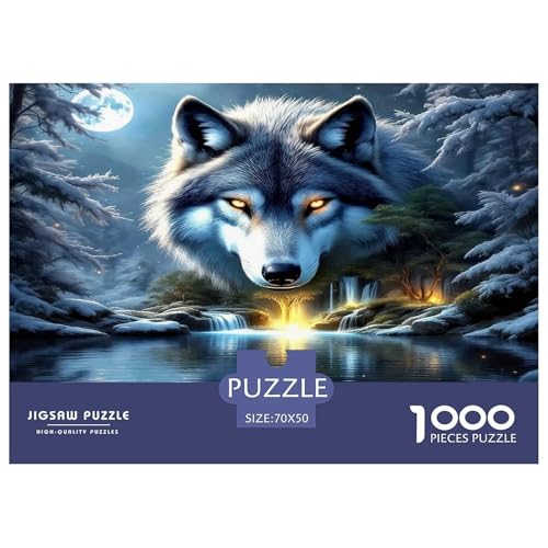 Wolf1000Teile BuntePuzzles Tierwolf Für Erwachsene Kinder Einzigartige Spielzeug SchwerStressabbau Für Dekorative Geschenke70x50cm/1000pcs von TFEDACVSS