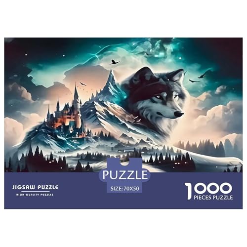 Wolf1000Teile BuntePuzzles Tierwolf Für Erwachsene Kinder Einzigartige Spielzeug SchwerStressabbau Für Dekorative Geschenke70x50cm/1000pcs von TFEDACVSS