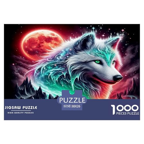 Wolf1000Teile PuzzlesTierwolf Für Erwachsene Und Kinder Ab 14 Jahren Familienspiele Herausforderndes Für Dekorative Geschenke38x26cm/1000pcs von TFEDACVSS