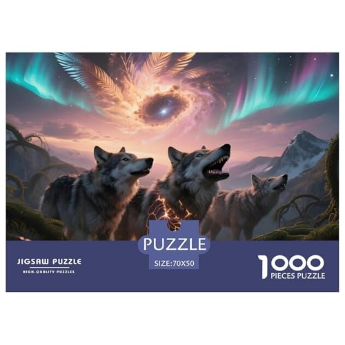 Wolf1000Teile PuzzlesWildtiere Für Erwachsene Und Kinder Ab 14 Jahren Familienspiele Herausforderndes Für DekoRatteive Geschenke70x50cm/1000pcs von TFEDACVSS