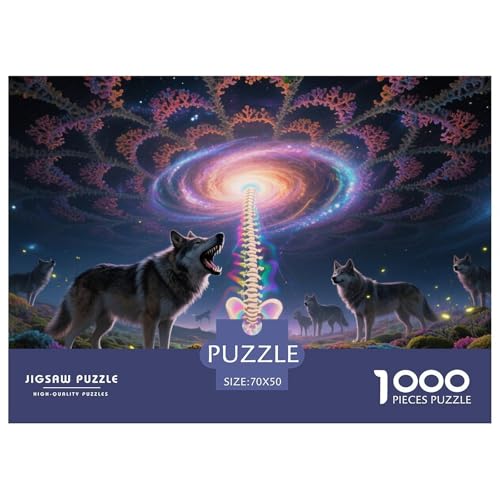 Wolf1000Teile Schwierigesgroßes Puzzle Wildtiere Für Erwachsene Einzigartige Spielzeug SchwerStressabbau Für DekoRatteive Geschenke70x50cm/1000pcs von TFEDACVSS