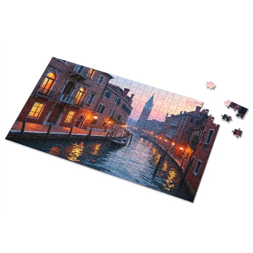 3 Jahre altes Mädchen, venezianische Kanäle in der Dämmerung, Bilderpuzzle, Puzzle, Brettpuzzles für Erwachsene, 500 Teile (500 Stück) von TFSW