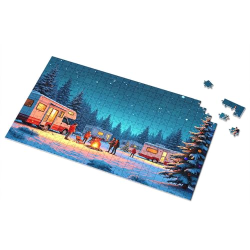3 Jahre altes Mädchen-Geschenk, Winter-Camping unter den Sternen, Bilder-Puzzle, Puzzle, Brett-Puzzle, Puzzles für Erwachsene, 500 Teile (1000 Stück) von TFSW