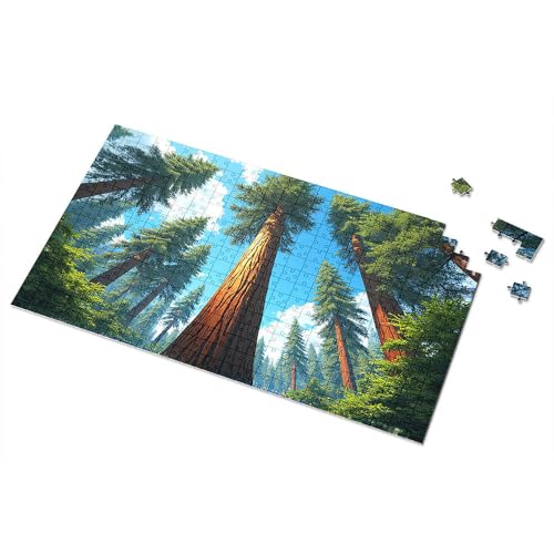 3 Jahre altes Mädchen-Geschenke, Sequoia Forest: Majestätische Bäume unter blauem Himmel, Bilder-Puzzle, Brett-Puzzle, Puzzles für Erwachsene, 500 Teile (500 Stück) von TFSW