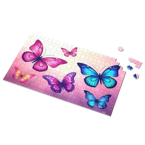 Puzzle für 3-jährige Mädchen, bunte Schmetterlinge in Rosa und Blau, Puzzle, Puzzle, Brett-Puzzle, für Erwachsene, 500 Teile (1000 Stück) von TFSW
