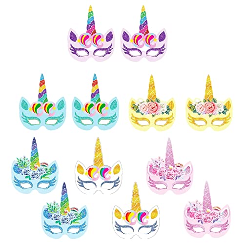 TFSYLISA 12 Stück Einhorn Papiermasken,Regenbogen Einhorn Papier Masken,Einhorn Masken Bastelsets für Kinder Birthday Party Favors,Weihnachten,Halloween TFSYLISA 12 Stück Einhorn Papiermasken,Regenbogen Einhorn Papier Masken,Einhorn Masken Bastelsets für Kinder Birthday Party Favors,Weihnachten,Halloween von TFSYLISA