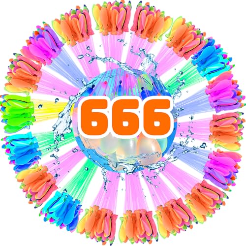 TFSZE 666 Stück Wasserbomben Selbstschließend,Wasserbombens,Wasserbomben Mehrweg,Farbige Wasserballon Set,Water Balloons,Biologisch Abbaubare Cluster Wasserballons Für Wasser Spiele TFSZE 666 Stück Wasserbomben Selbstschließend,Wasserbombens,Wasserbomben Mehrweg,Farbige Wasserballon Set,Water Balloons,Biologisch Abbaubare Cluster Wasserballons Für Wasser Spiele von TFSZE