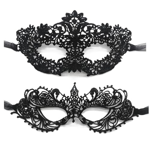 TFTSR Maskerade-Masken für Damen, Paare, Herren, Karnevalsmaske, Mädchen, schwarz-goldene Spitzenaugen, Kostüm, venezianisches Partykleid für Erwachsene TFTSR Maskerade-Masken für Damen, Paare, Herren, Karnevalsmaske, Mädchen, schwarz-goldene Spitzenaugen, Kostüm, venezianisches Partykleid für Erwachsene von TFTSR