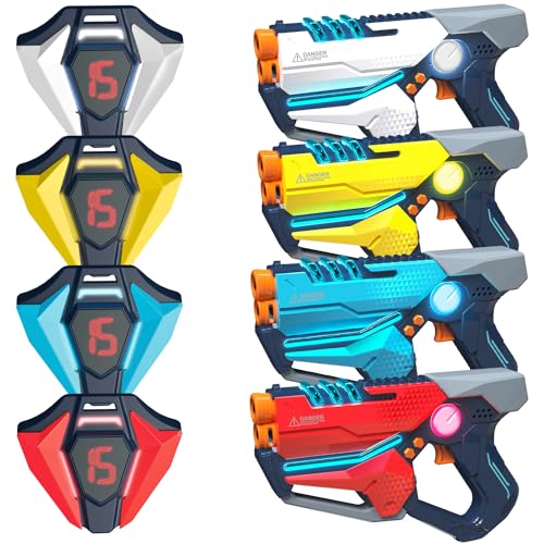 Laser Tag 4er Set, Laser Tag Gun mit Weste für Teenager und Erwachsene Jungen & Mädchen, Coole Teenage Lazer Group Aktivität, Geburtstag für Kinder Alter 6 7 8 9 10 11 12+ Jahre alt Laser Tag 4er Set, Laser Tag Gun mit Weste für Teenager und Erwachsene Jungen & Mädchen, Coole Teenage Lazer Group Aktivität, Geburtstag für Kinder Alter 6 7 8 9 10 11 12+ Jahre alt von TG BLOCKS