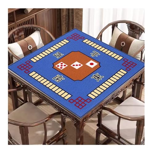 TGDGFKIAS Mahjong Tischplatte, Mahjong-Matte mit Tragetasche, rutschfeste Geräuschreduzierung, Mahjong-Tischabdeckung for Spielen von Mahjong-Pokerkarten(Blu,30.7x30.7inch) von TGDGFKIAS