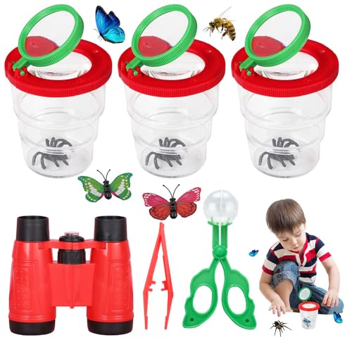 TGKYK Becherlupe Set, 11 Stück Becherlupen für Kinder Set mit Fernglas und Pinzetten, Faltbares Lupenbecher Kinder, Lupenglas für Kinder, Insektenglas mit Lupe Kinder für Insekten Forschen Outdoor TGKYK Becherlupe Set, 11 Stück Becherlupen für Kinder Set mit Fernglas und Pinzetten, Faltbares Lupenbecher Kinder, Lupenglas für Kinder, Insektenglas mit Lupe Kinder für Insekten Forschen Outdoor von TGKYK