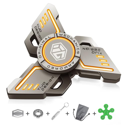 Leuchtende Fidget Spinner Metall, TGKYK Fidget Spinner Led, 3-5 Min Hochgeschwindigkeit Finger Spinner Spielzeug ADHD Anti Angst, Figetspiener für Kinder Erwachsene Dreieck - Orange Leuchtende Fidget Spinner Metall, TGKYK Fidget Spinner Led, 3-5 Min Hochgeschwindigkeit Finger Spinner Spielzeug ADHD Anti Angst, Figetspiener für Kinder Erwachsene Dreieck - Orange von TGKYK