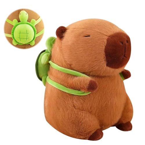 TGKYK Capybara Plüschtier, 23cm Capybara Kuscheltier mit Schildkrötenrucksack, Nacktmull Kuscheltier, Wasserschwein Kuscheltier für Kinderspielzeug, Geburtstagsgeschenke, Heimdekoration TGKYK Capybara Plüschtier, 23cm Capybara Kuscheltier mit Schildkrötenrucksack, Nacktmull Kuscheltier, Wasserschwein Kuscheltier für Kinderspielzeug, Geburtstagsgeschenke, Heimdekoration von TGKYK