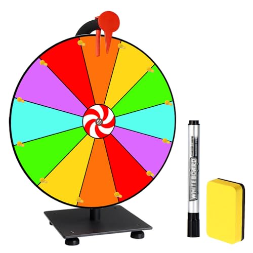 TGKYK Glücksrad zum Drehen, 30cm Glücksrad zum Selbstgestalten, 12 Beschriften Glücksrad mit Radiergummi und Markierstift, Preisrad Spielzeug, Drehrad Glücksrad für Wortspiele, Neujahr, Party TGKYK Glücksrad zum Drehen, 30cm Glücksrad zum Selbstgestalten, 12 Beschriften Glücksrad mit Radiergummi und Markierstift, Preisrad Spielzeug, Drehrad Glücksrad für Wortspiele, Neujahr, Party von TGKYK