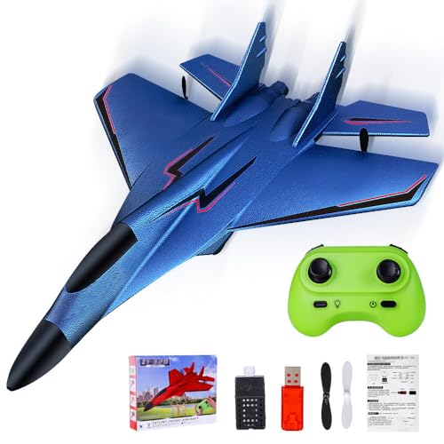 TGKYK RC Flugzeug 2CH Ferngesteuert Mit 2.4Ghz, LED-Licht, Fernsteuerung, Styroporflieger Spielzeug Und USB Aufladung von TGKYK