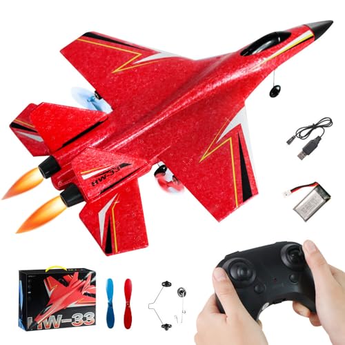 TGKYK RC Flugzeug 2CH Ferngesteuert Mit 2.4Ghz, LED-Licht, Fernsteuerung, Styroporflieger Spielzeug Und USB Aufladung von TGKYK