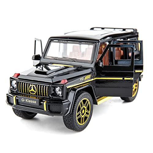 TGRCM-CZ 1/24 Mercedes Benz G63 AGM Modellauto, Zinklegierung Heckzug Auto, Ton und Licht Modellauto, passend für Sammler und Kinder über 3 Jahre alt als Geburtstagsgeschenke (schwarz) von TGRCM-CZ