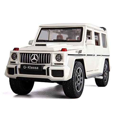 TGRCM-CZ 1/24 Mercedes Benz G63 AGM Modellauto, Zinklegierung Heckzug Auto, Ton und Licht Modellauto, passend für Sammler und Kinder über 3 Jahre alt als Geburtstagsgeschenke (weiß) von TGRCM-CZ