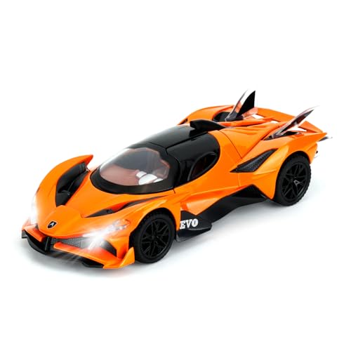 TGRCM-CZ 1/32 Apollo Projekt EVO Modellautos Spielzeug, Zinklegierung Zurückziehen Fahrzeuge Modellauto mit Klang und Licht für Sammler & Kinder 3 Jahre alt Geburtstagsgeschenk (Orange) von TGRCM-CZ