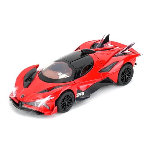 TGRCM-CZ 1/32 Apollo Projekt EVO Modellautos Spielzeug, Zinklegierung Zurückziehen Fahrzeuge Modellauto mit Klang und Licht für Sammler & Kinder 3 Jahre alt Geburtstagsgeschenk (Rot) von TGRCM-CZ