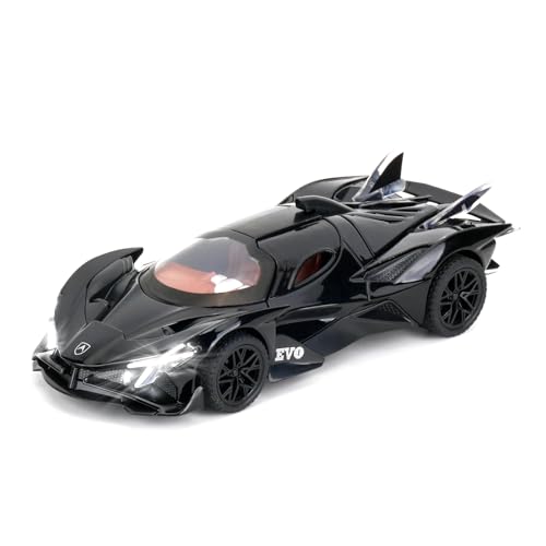 TGRCM-CZ 1/32 Apollo Projekt EVO Modellautos Spielzeug, Zinklegierung Zurückziehen Fahrzeuge Modellauto mit Klang und Licht für Sammler & Kinder 3 Jahre alt Geburtstagsgeschenk (Schwarz) von TGRCM-CZ