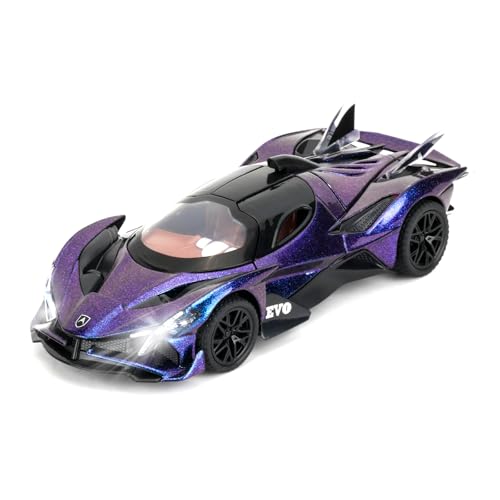 TGRCM-CZ 1/32 Apollo Projekt EVO Modellautos Spielzeug, Zinklegierung Zurückziehen Fahrzeuge Modellauto mit Klang und Licht für Sammler & Kinder 3 Jahre alt Geburtstagsgeschenk (lila) von TGRCM-CZ