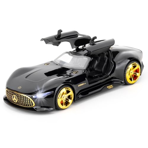 TGRCM-CZ 1/32 Benz AMG GT Vision Modell Auto, Zinklegierung Zurückziehen Fahrzeuge Modell Auto mit Klang und Licht für Sammler & Kinder 3 Jahre alt Geburtstagsgeschenk (Schwarz) von TGRCM-CZ