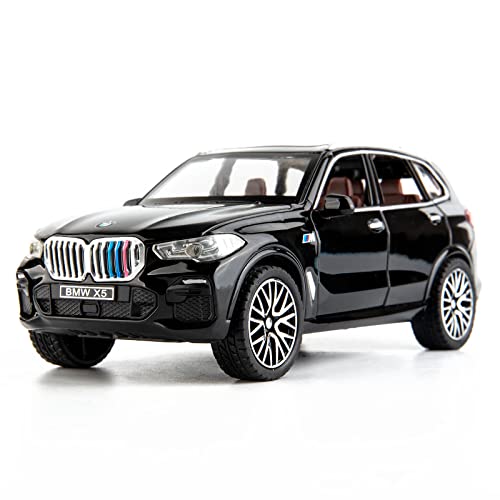 TGRCM-CZ 1/32 Kompatibel für BMW X5 SUV Modellauto Spielzeug, Druckguss Legierung Pull Back Auto Modell mit Licht und Sound Spielzeugfahrzeuge für Kinder Schwarz TGRCM-CZ 1/32 Kompatibel für BMW X5 SUV Modellauto Spielzeug, Druckguss Legierung Pull Back Auto Modell mit Licht und Sound Spielzeugfahrzeuge für Kinder Schwarz von TGRCM-CZ