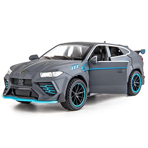 TGRCM-CZ 1/32 Lamborghini Urus Modellauto, Druckguss, Sammlerstück, Spielzeugauto mit Licht und Sound, Spielzeugfahrzeug für Kinder ab 3 Jahren, Geschenk, Grau von TGRCM-CZ