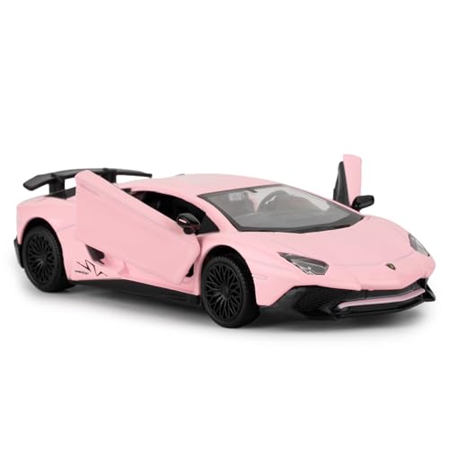 TGRCM-CZ 1/36 Lamborghini Aventador LP700-4 Modell Auto, Zink Legierung Pull Back Fahrzeuge Modell Auto für Sammler Kinder 3+ Jahre alte Geburtstagsgeschenk (Rosa) von TGRCM-CZ