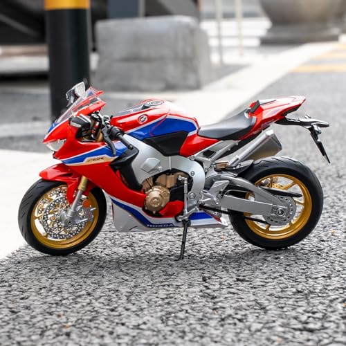 TGRCM-CZ 1/9 CBR 1000RR Feuerblatt Motorrad Modell Spielzeug, Zinklegierung Fahrzeuge Motorrad Spielzeug Autos mit Klang und Licht für Sammler & Kinder 3 Jahre alt Geburtstagsgeschenk (Rot) von TGRCM-CZ