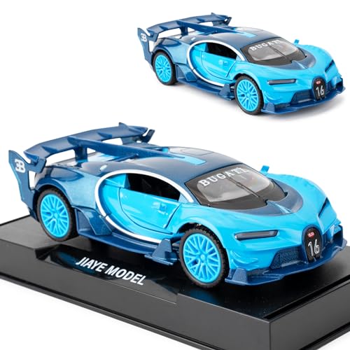 TGRCM-CZ Bugatti Vision GT Supercar 1/32 Zinklegierung Druckguss Pull Back Auto Modell Spielzeug Sound und Licht für Jungen Mädchen Geschenk (blau) von TGRCM-CZ