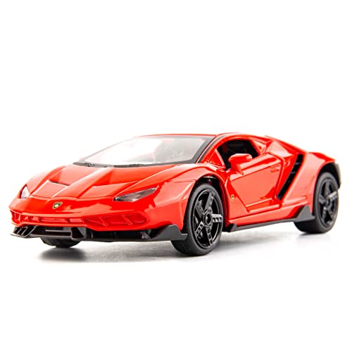 TGRCM-CZ 1/32 Lamborghini LP770 Modell-Rückziehauto, Zinklegierung Spielzeug Auto für Kinder, Ziehen Sie zurück Fahrzeuge Spielzeug Auto für Kleinkinder Kinder Jungen Mädchen Geschenk (Rot) von TGRCM-CZ