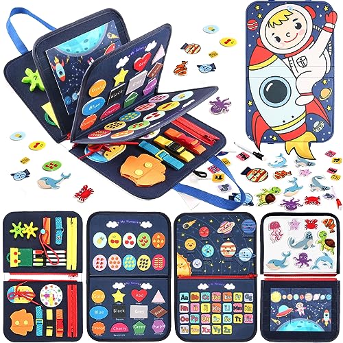 TGTT Busy Board Montessori Spielzeug für 1 2 3 4 Jahre, Kleinkinder Activity Board Baby Sensorisches Lernspielzeug für Jungen Mädchen Geschenke (Blau) von TGTT