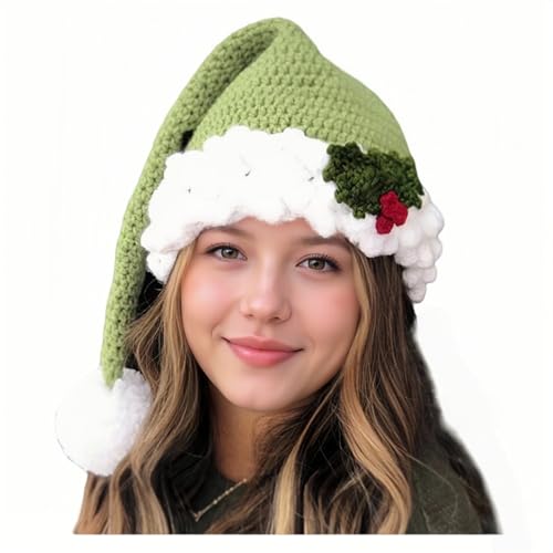 TGUVGRHH Gestrickte Weihnachtsmann-Weihnachtsmütze, Wollmütze, Erwachsene, Neuheit, warme Beanie, Mädchen Jungen mit Fliege/Stechpalmen-Dekor, Weihnachtsmannmütze für Neujahrsparty (UK, Alpha TGUVGRHH Gestrickte Weihnachtsmann-Weihnachtsmütze, Wollmütze, Erwachsene, Neuheit, warme Beanie, Mädchen Jungen mit Fliege/Stechpalmen-Dekor, Weihnachtsmannmütze für Neujahrsparty (UK, Alpha von TGUVGRHH