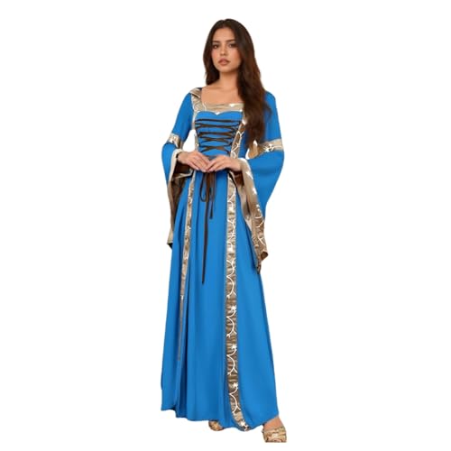 TGUVGRHH Mittelalterliches Gothic Kleid mit Kapuze, Renaissance Korsettkleid mit Trompetenärmel, viktorianisches Kostüm Damen Verkleidung für LARP Halloween Party (UK, Alpha, XXL, Regular, Regular TGUVGRHH Mittelalterliches Gothic Kleid mit Kapuze, Renaissance Korsettkleid mit Trompetenärmel, viktorianisches Kostüm Damen Verkleidung für LARP Halloween Party (UK, Alpha, XXL, Regular, Regular von TGUVGRHH