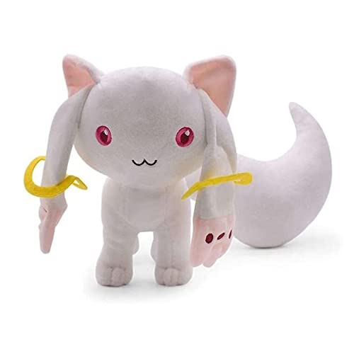 THAKIE Cartoon-Plüschtier 43 cm Puella Magi Madoka Magica Plüschpuppe Süße Kyubey Plüsch Flauschiges Spielzeug Weiße Stoffpuppen Süße Katze Plüschtiere, Kawaii Kostüm Plüschgeschenk for Anime-Fans von THAKIE