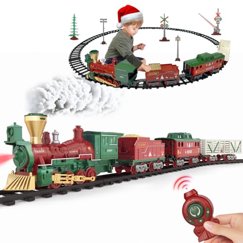 Zug-Spielzeug-Set. Dampfeisenbahn auf Schienen mit Fernbedienung, Lichtern und Geräuschen, Kinder im Alter von 3, 4, 5, 6, 7 Jahren und älter Zug-Spielzeug-Set. Dampfeisenbahn auf Schienen mit Fernbedienung, Lichtern und Geräuschen, Kinder im Alter von 3, 4, 5, 6, 7 Jahren und älter von THANK BEY