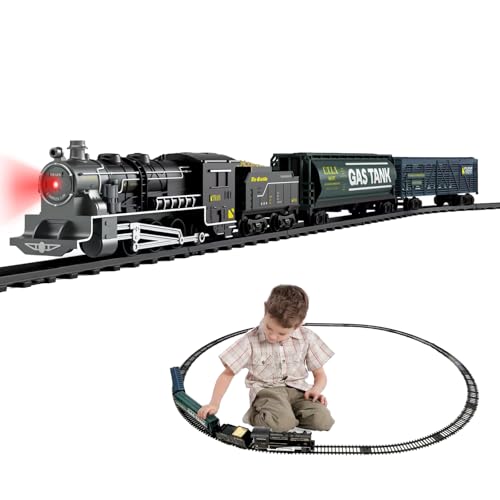 Elektrisches Zugspielset mit Lichtern und Soundeffekten Retro-Design Geschenke für Kinder ab 3 Jahren von THANK BEY