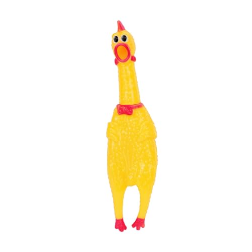 THAR Schreiendes Huhn XL – 38 cm – Extra großes Gummi-Huhn mit Sound – Lustiges Spielzeug für Kinder & Haustiere – Geschenk & Anti-Stress-Gadget von THAR