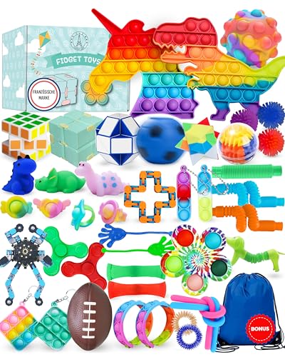 Fidget Toys Set – Anti Stress Spielzeug für Erwachsene und Kinder – Skills Set zur Stressbewältigung und Konzentrationssteigerung – Autismus und ADHS Spielzeug mit Pop It Stressball Fidget Spinner Fidget Toys Set – Anti Stress Spielzeug für Erwachsene und Kinder – Skills Set zur Stressbewältigung und Konzentrationssteigerung – Autismus und ADHS Spielzeug mit Pop It Stressball Fidget Spinner von THE FRENCH WAY