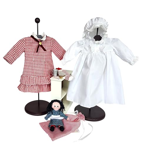 The Queen's Treasures Little House on The Prairie 45,7 cm Puppen-Weihnachtsspielset, Nachthemd, Weihnachtskleid und 8-teiliges Strumpf-Spielset für American Girl Puppen von THE QUEEN'S TREASURES