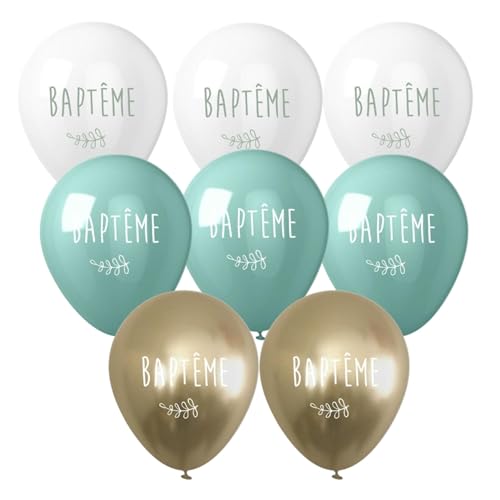 8 Luftballons "Taufe" / Größe 30 x 30 cm von THE REPLICANT