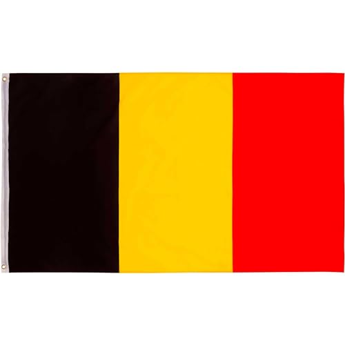 THE REPLICANT Belgische Flagge mit Metallschnallen/Material: Polyester/Maße: 90x60cm von THE REPLICANT