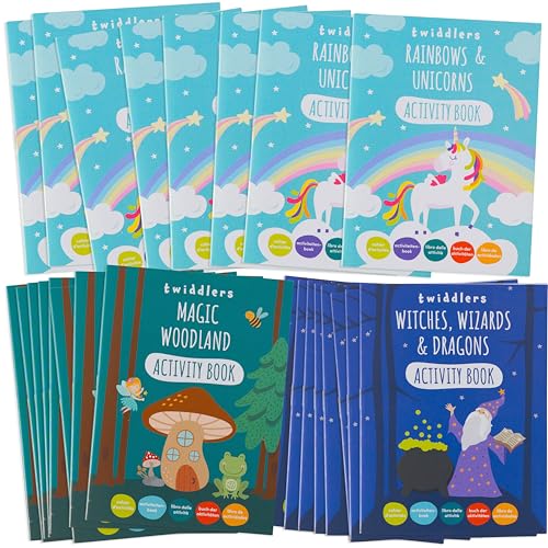THE TWIDDLERS - 24 Fantasie-Rätselbücher für Kinder, A6 - Malbuch mit Fabelwesen mit Rätseln, Märchentaschenbuch - Fehlersuchbuch für Kinder - Zählen, Zeichnen, Finde den Fehler, Alter 4-8 Jahre THE TWIDDLERS - 24 Fantasie-Rätselbücher für Kinder, A6 - Malbuch mit Fabelwesen mit Rätseln, Märchentaschenbuch - Fehlersuchbuch für Kinder - Zählen, Zeichnen, Finde den Fehler, Alter 4-8 Jahre von THE TWIDDLERS