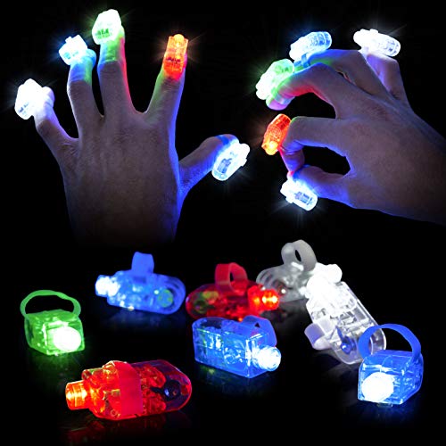 THE TWIDDLERS 100 LED Fingerlampe, 4 Farben - bis zu 8 Stunden Akkulaufzeit - Kindergeburtstag Mitgebsel, Fasching, Halloween, Weihnachten, Partys von THE TWIDDLERS